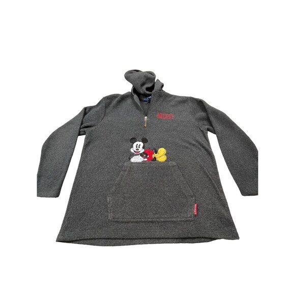 Disney Mickey Mouse Men's Large Gray Pullover Hoodie Kangaroo Pouch - Picture 1 of 14